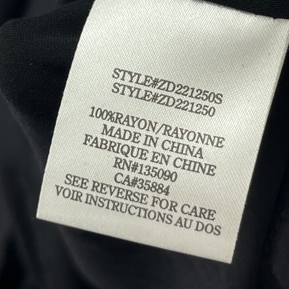 Z SUPPLY Dress L Tanya Maxi 3/4 Sleeve Pleated Smocked Button Front Black NEW - Picture 11 of 14